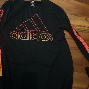 Adidas Black Shirt with Orange Details